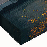 Black and white landscape art painting of a palace on stretched canvas, ideal for bedroom wall decor.