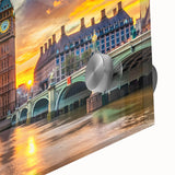 Large abstract wall art in mid-century modernist style featuring geometric shapes on acrylic glass.