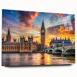 Large abstract wall art on acrylic glass, featuring a palace design in muted gold and white tones.