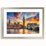 Abstract art print of a palace design in silver frame, featuring muted gray tones, ideal for dining room decor.