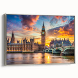 Vintage poster art of a palace design on a framed canvas, featuring a mix of black and colorful art.