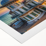 Art deco poster featuring a detailed architectural palace design in monochrome, printed on rolled canvas.