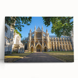 Black and white photo of a grand palace architecture on large stretched canvas.