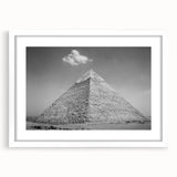 Extra large abstract art print of textured pyramids, in muted earth tones on framed canvas, ideal for living room decor.