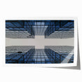 Rolled print of a skyscraper design in grayscale, suitable as art wall for dining room or classy bathroom.