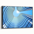 Black and white framed canvas of a vintage skyscraper landscape, ideal for bedroom wall art.