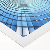 Art Deco poster featuring a skyscraper design in monochrome, printed on rolled canvas, suitable for dining room wall art.