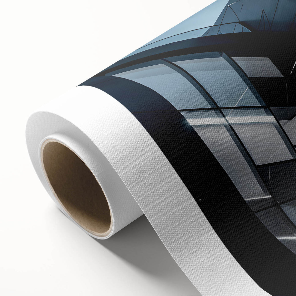 Art deco poster featuring a monochrome skyscraper design on rolled canvas, suitable for dining room or nursery wall art.