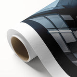 Art deco poster featuring a monochrome skyscraper design on rolled canvas, suitable for dining room or nursery wall art.