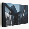 Large canvas print of a modern skyscraper design in grayscale, suitable for kitchen wall art.