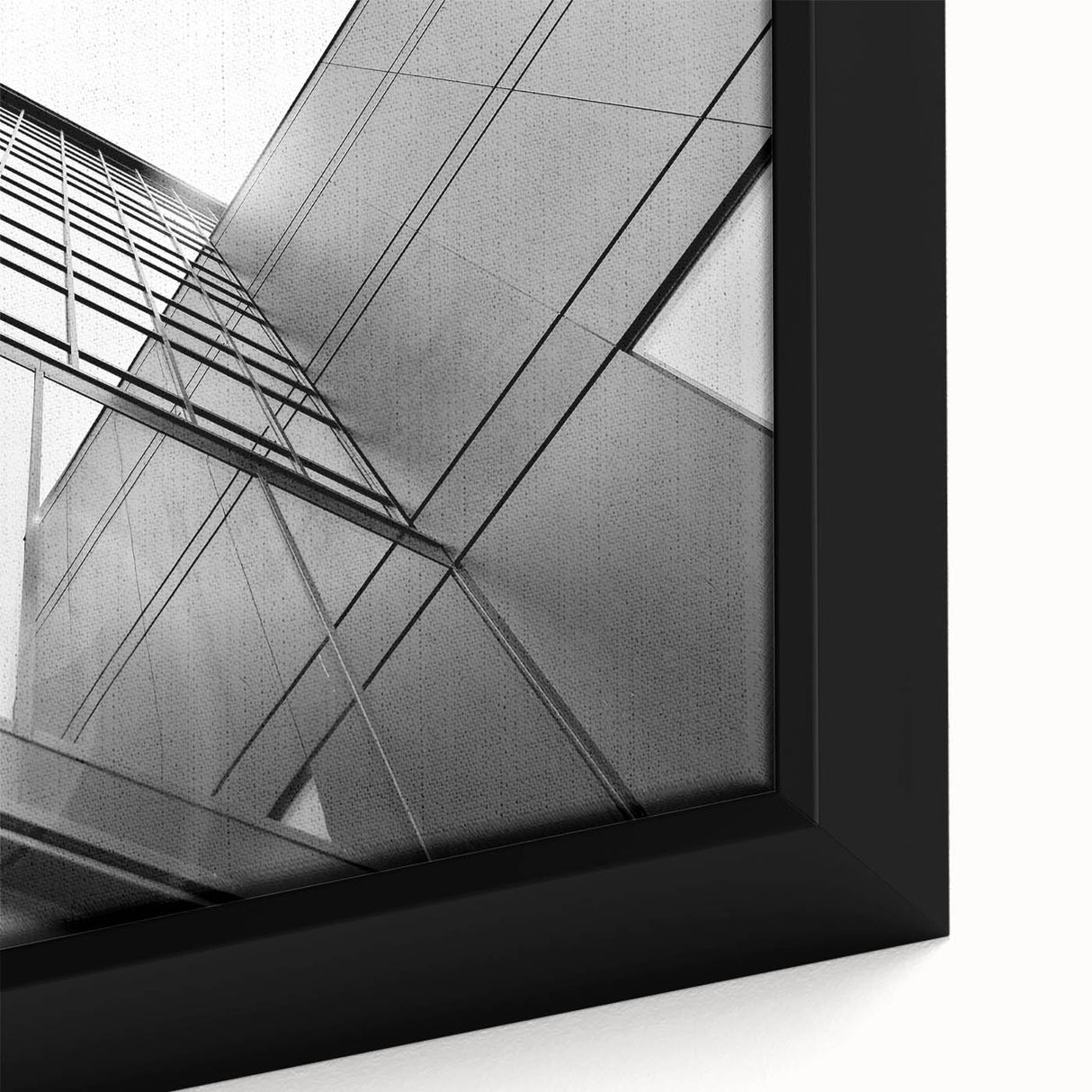 Extra large black wall art on canvas featuring a textured depiction of skyscrapers, ideal for living room decor.