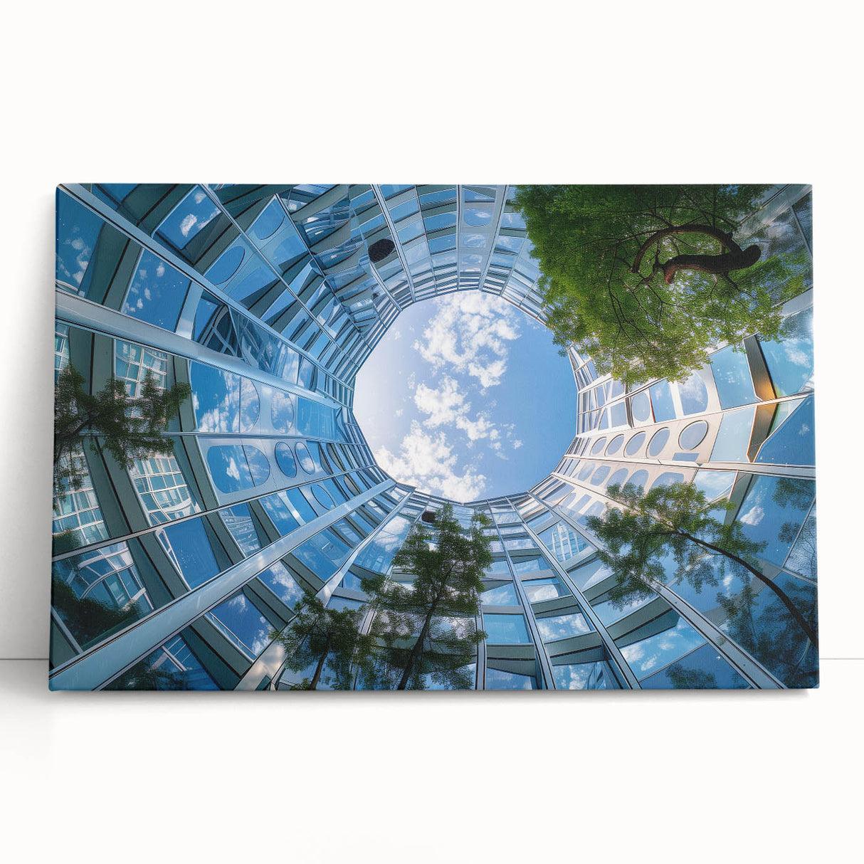 Black and white photo of skyscrapers on stretched canvas, suitable as large kitchen wall art or bedroom decor.