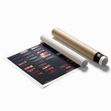 Extra large rolled print of a skyscraper design in monochrome tones, suitable for classy bathroom wall art.