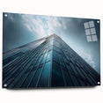 Acrylic print of a large abstract skyscraper design in grayscale, suitable for bedroom or dining room decor.