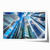 Rolled print of a skyscraper architecture design in monochrome, suitable for art wall dining room.