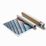 Extra large rolled print featuring a skyscraper design in muted gray tones, ideal for classy bathroom wall art.