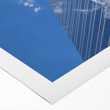 Art deco poster featuring a monochrome skyscraper design on rolled canvas, suitable for dining room wall art.