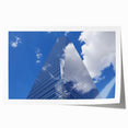Extra large rolled print of a skyscraper design in monochrome, ideal for art wall dining room.