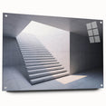 Acrylic print of a large abstract staircase design in monochrome shades, ideal for modern bedroom or dining room decor.