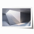 Rolled print of a spiral staircase in muted gray tones, ideal for art wall dining room placement.