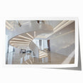 Spiral staircase design in muted gray tones on a large rolled canvas, suitable for art wall dining room.