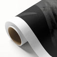 Spiral staircase in art deco style on a rolled canvas, using monochrome shades.