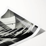 Extra large rolled print featuring line art flowers in black and white, ideal for large living room wall art.