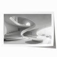 Spiral staircase design in muted gray tones on a large rolled canvas, suitable for art wall dining room.