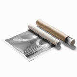 Spiral staircase in monochrome, extra large rolled print, ideal for classy bathroom wall art.