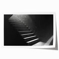 Rolled print of a spiral staircase in monochrome, suitable as art wall dining room decor.