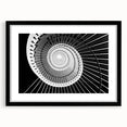 Extra large abstract art print of a colorful, textured staircase design on a framed black mat, ideal for living room decor.