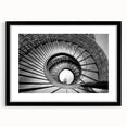 Extra large abstract art print featuring a colorful, textured depiction of an architectural staircase on a framed black mat.
