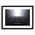 Extra large abstract art print featuring a colorful, textured staircase design on a black framed canvas.