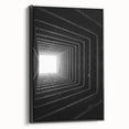 Black and white framed canvas of a vintage tunnel architecture, ideal for bedroom wall art.