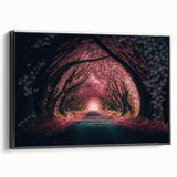 Black and white vintage poster art of architectural tunnels on framed canvas, suitable for bedroom wall decor.
