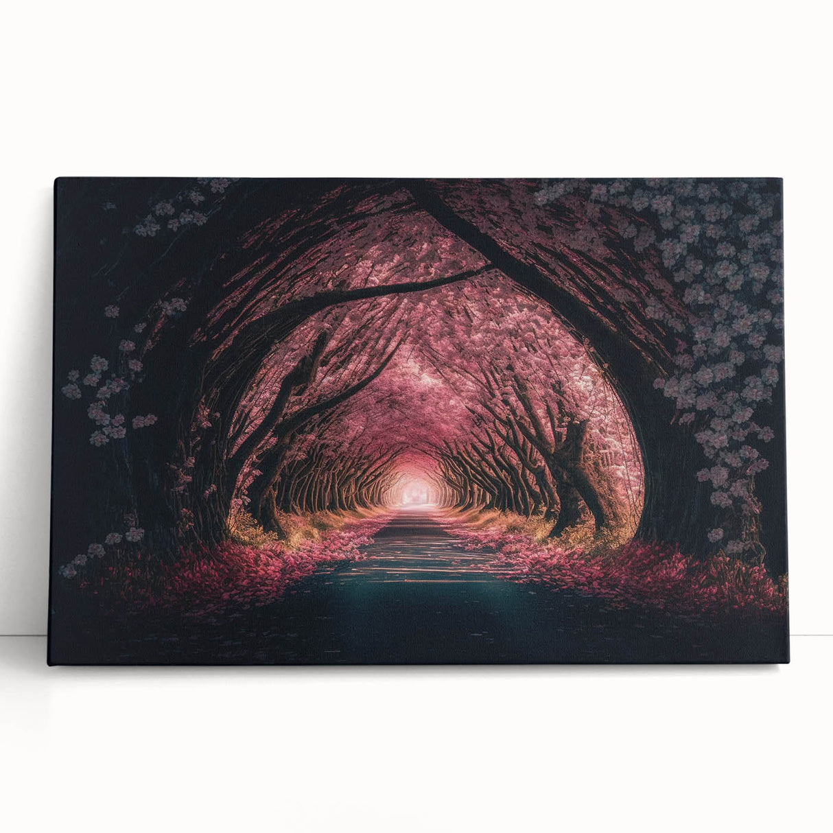 Black and white photo of architectural tunnels on a large stretched canvas, ideal for kitchen wall art or bedroom decor.