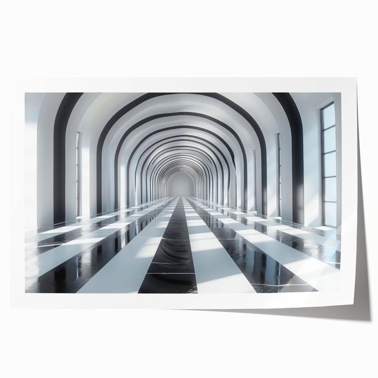 Extra large rolled print featuring a floral tunnel design in soft pastel shades, ideal for dining room wall art.