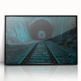 Large abstract wall art featuring geometric patterns in black and white, framed in acrylic.