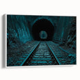 Framed canvas of a vintage black and colorful tunnel architecture design, ideal for office or study room decor.