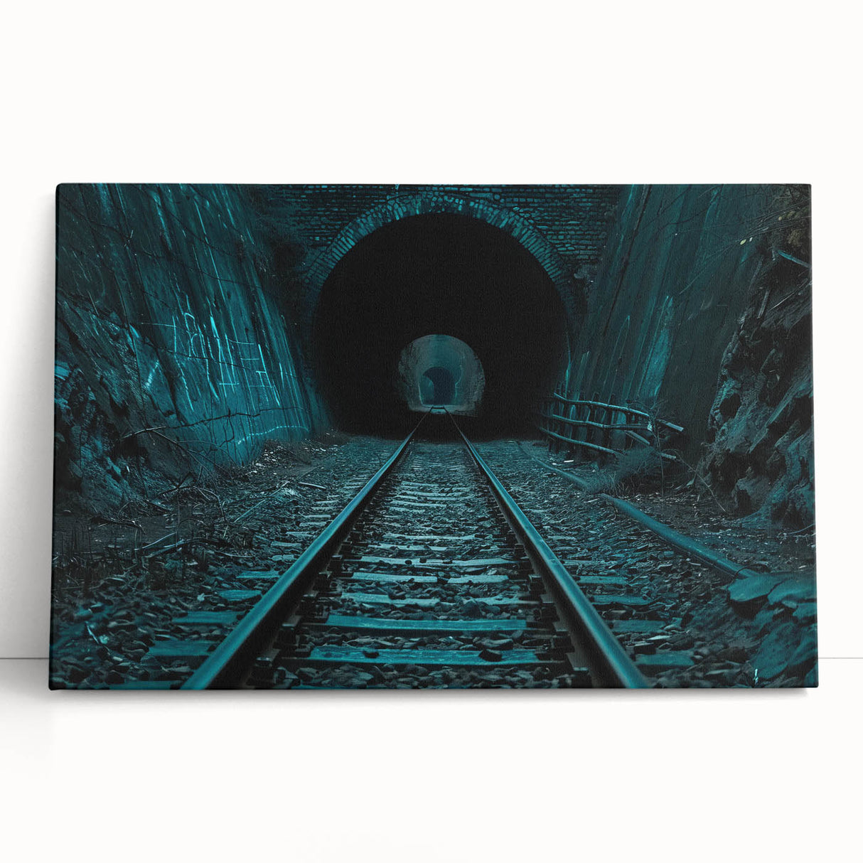 Black and white photograph of architectural tunnels on stretched canvas, ideal for kitchen wall art or bedroom ambiance.