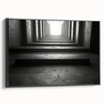 Black and white framed canvas of a vintage tunnel architecture, ideal for bedroom wall art.