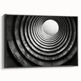 Black and white framed canvas of a vintage tunnel architecture, ideal for bedroom wall art.