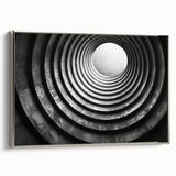 Landscape art painting of a tunnel in muted black and grey tones on a framed canvas, suitable for office or study room decor.