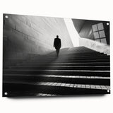 Large abstract wall art on acrylic glass depicting colorful intersecting tunnels.