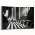 Black and white framed canvas featuring a vintage tunnel architecture design, ideal for bedroom wall decor.