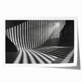 Extra large rolled print depicting a tunnel architecture in muted gray tones, suitable for art wall dining room.
