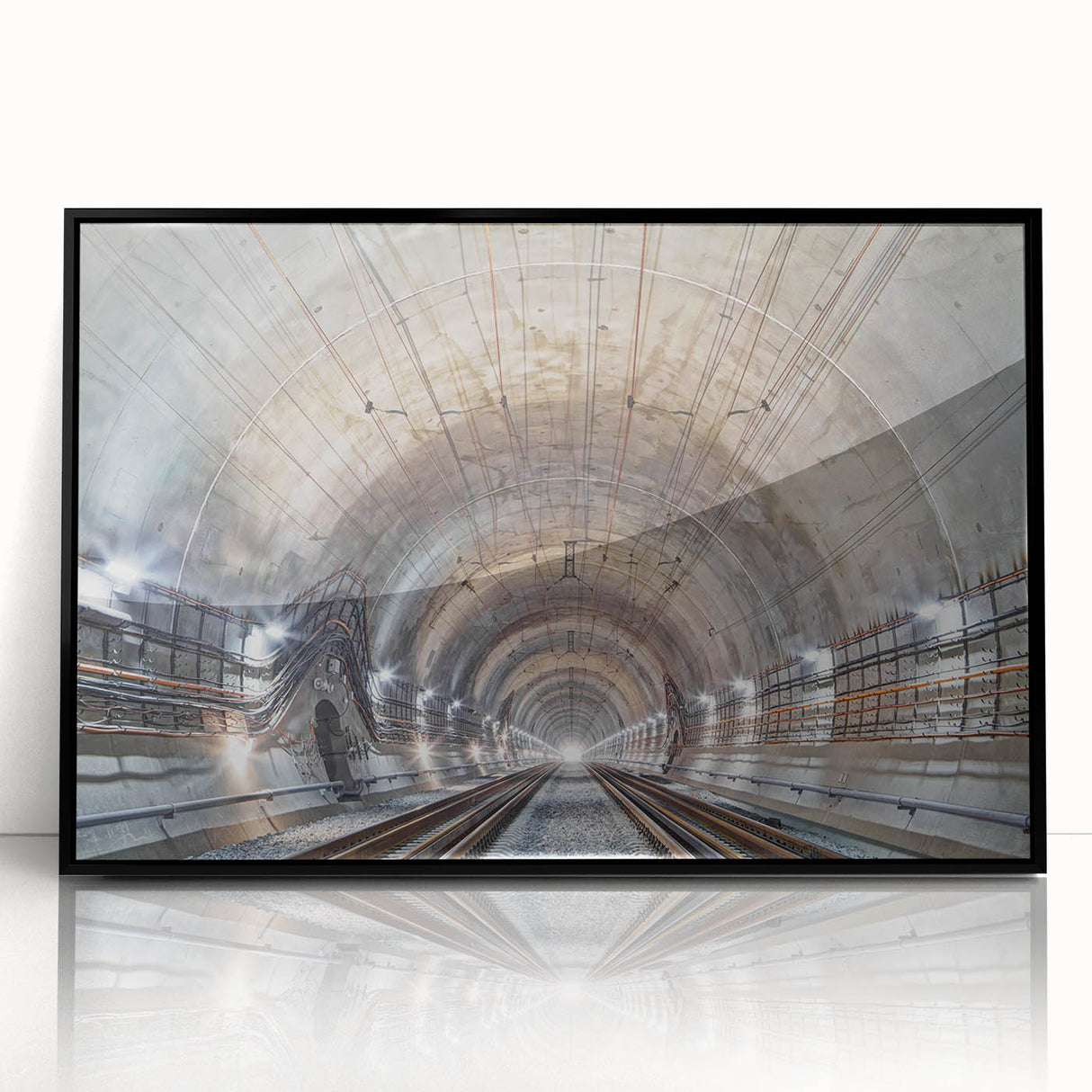 Art deco poster featuring geometric patterns in black and gold on a framed acrylic, suitable for modern art wall decor.