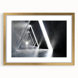 Extra large abstract art print featuring textured design in gray and gold tones, framed in gold, ideal for living room decor.