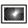 Extra large abstract art print featuring a colorful, textured tunnel design on a black framed canvas.