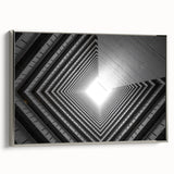 Framed canvas of a monochrome landscape painting with a vintage tunnel design, ideal for office decor.